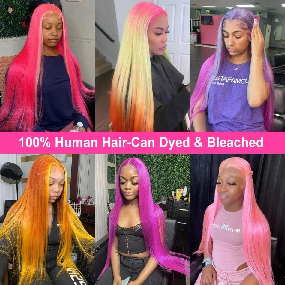 Straight Blonde Human Hair Lace Front Wig
